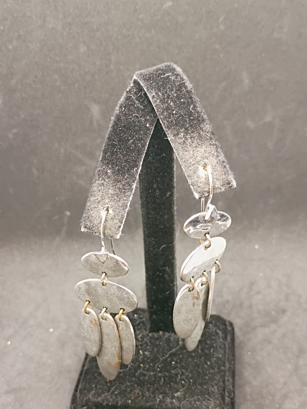 Vintage Silver Dangle Disc Earrings